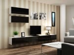 Cama Living room cabinet set VIGO 12 baltas/juodas gloss