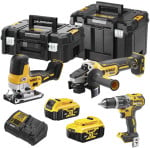 baterijų komplektas DCD796 + DCG405 + DCS335 18V Li-Ion XR 2x5.0Ah, 2 x TSTAK dėklas, DeWalt [DCK329P2T-QW]