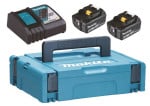 Komplektas Makita 18V, 2XBL1860, DC18RC, Makpac 198116-4