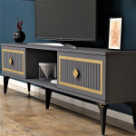 TV stalas Nil - Anthracite, Gold