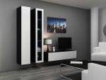 Cama Living room cabinet set VIGO 10 juodas/baltas gloss