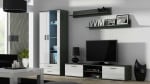 SOHO 8 set (TV180 cabinet + S6 + shelves) Pilkas / Baltas glossy