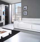 Cama high display cabinet SAMBA baltas/juodas gloss