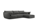 Dešininė kampinė sofa Vanda, 4 sėdimos vietos, pilka