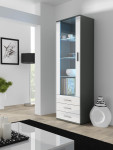 Cama display cabinet SOHO S1 pilkas/baltas gloss