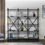 Kalune Design Knygų lentyna Elston 1800 4 - Juodas, Anthracite