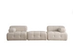 Sofa Asir Doblo 3 Seater L1-Pouffe-1R, smėlio spalvos