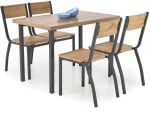 MILTON table + 4 chairs color: natural / juodas