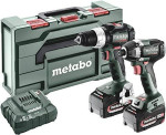 METABO.Rinkinys COMBO 18V 2.8.4 (BS 18 LT BL + SSD 18 LT 200 BL) 2x5,2Ah METABOX