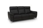 Sofa FurnHouse Selesta 3, natūrali oda, juoda