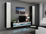 Cama Living room cabinet set VIGO NEW 4 juodas/baltas gloss