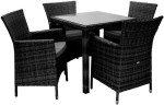 Lauko baldų komplektas Sodo baldų komplektas WICKER table, 4 chairs (12709), juodas