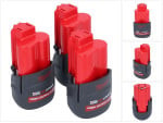 Akumuliatorių rinkinys Milwaukee 3x M12 HB2.5 High Output 12 V 2.5 Ah / 2500 mAh Li-Ion baterija