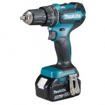 Makita DHP485RTJ Akumuliatorinis smūginis gręžtuvas, 18 V, 2x 5,0 Ah Li-ion, 50/25 Nm, 1,7kg, LED, BL-motor, MAKPACK