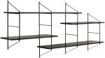 Wall shelf BELFAST 191x25,5xH79cm, juodas