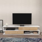 TV stalas Cortez - White, Oak