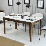 Kalune Design Pietų stalas Milan 514 - Walnut, Baltas