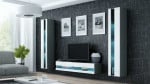 Cama Living room cabinet set VIGO NEW 12 pilkas/baltas gloss