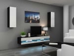 Cama Living room cabinet set VIGO NEW 10 juodas/baltas gloss